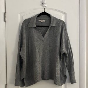 Gray collared LOFT tunic sweater